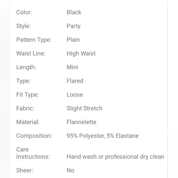 💕 Black High Waist Solid Velvet Skirt NWT - Picture 5 of 8